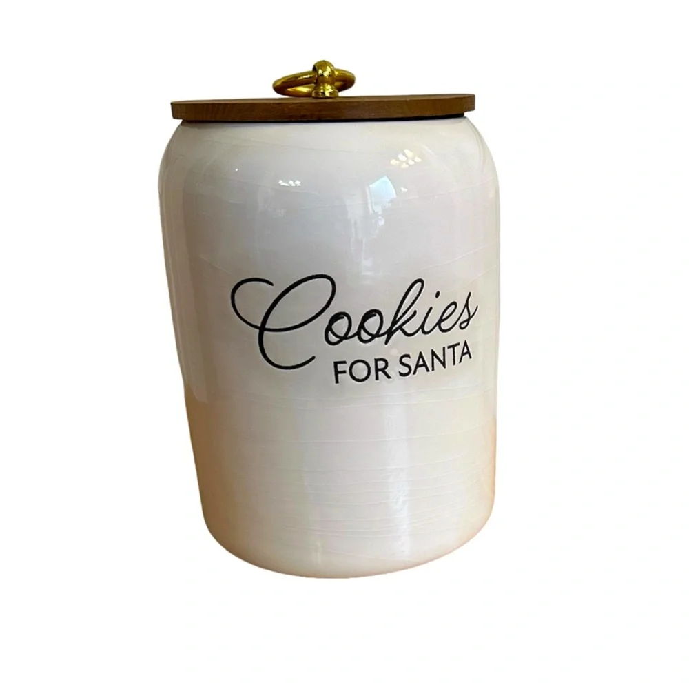 Target ceramic canister “cookies for Santa “ , 7“ x 5“